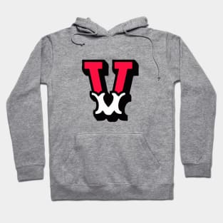 Monogram V - Alphabet Scrapbooking Red/White Circus Style Hoodie